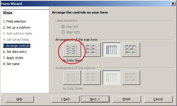 Form design screen